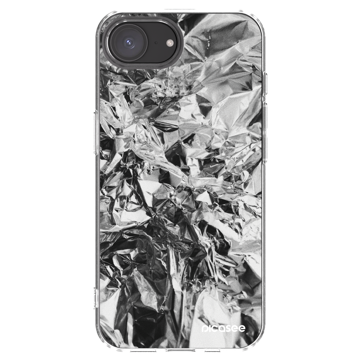 Picasee Apple iPhone 16e Hülle - Transparentes Silikon - Chrome