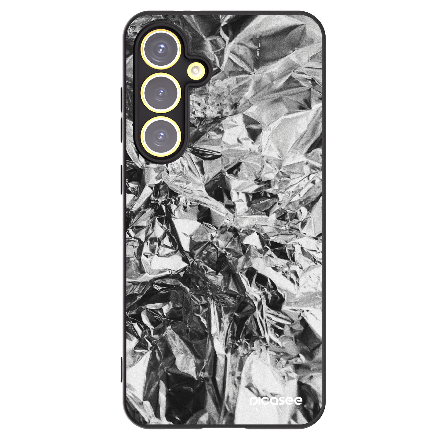 Picasee Samsung Galaxy S24 FE S721B Hülle - Schwarzes Silikon - Chrome
