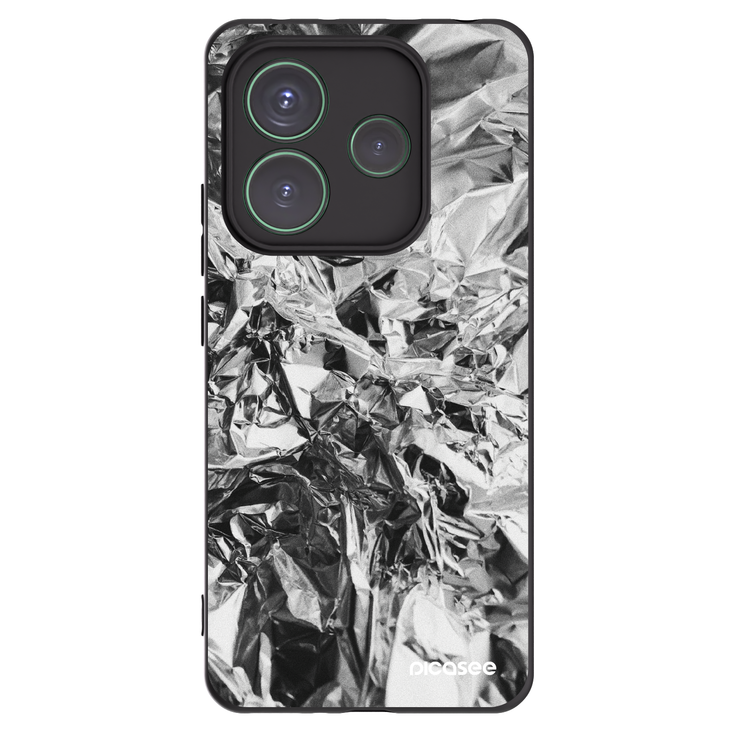 Picasee Xiaomi Redmi Note 14 5G Hülle - Schwarzes Silikon - Chrome