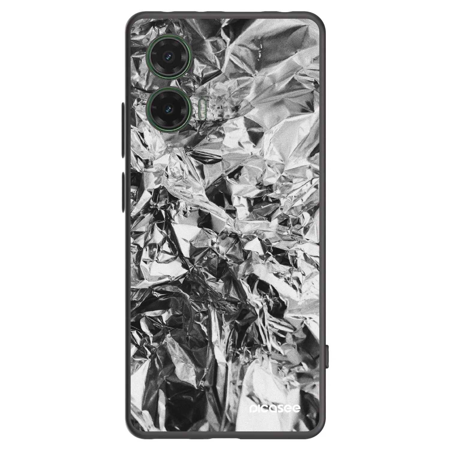 Picasee Motorola Moto G35 5G Hülle - Schwarzes Silikon - Chrome