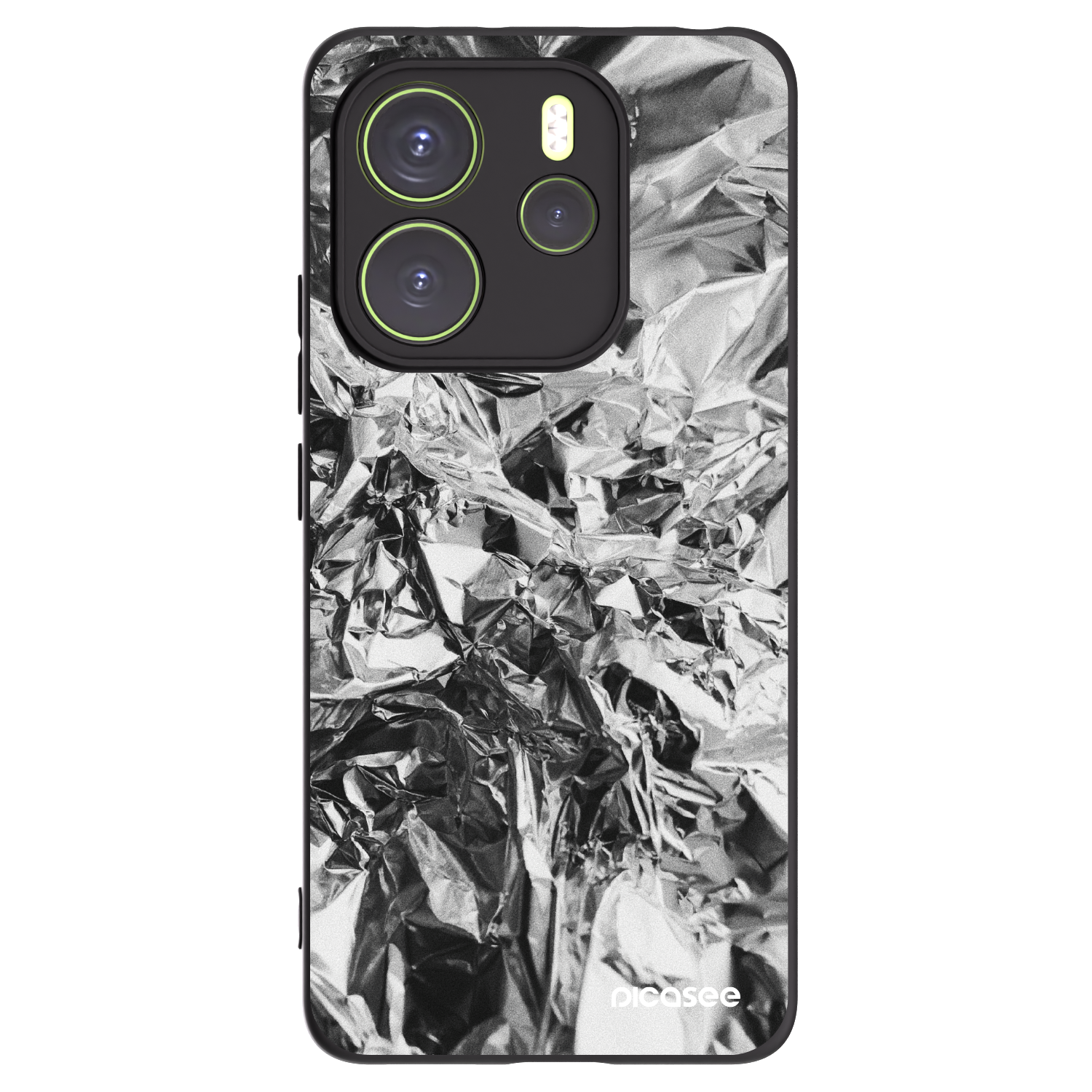 Picasee Xiaomi Redmi Note 14 4G Hülle - Schwarzes Silikon - Chrome