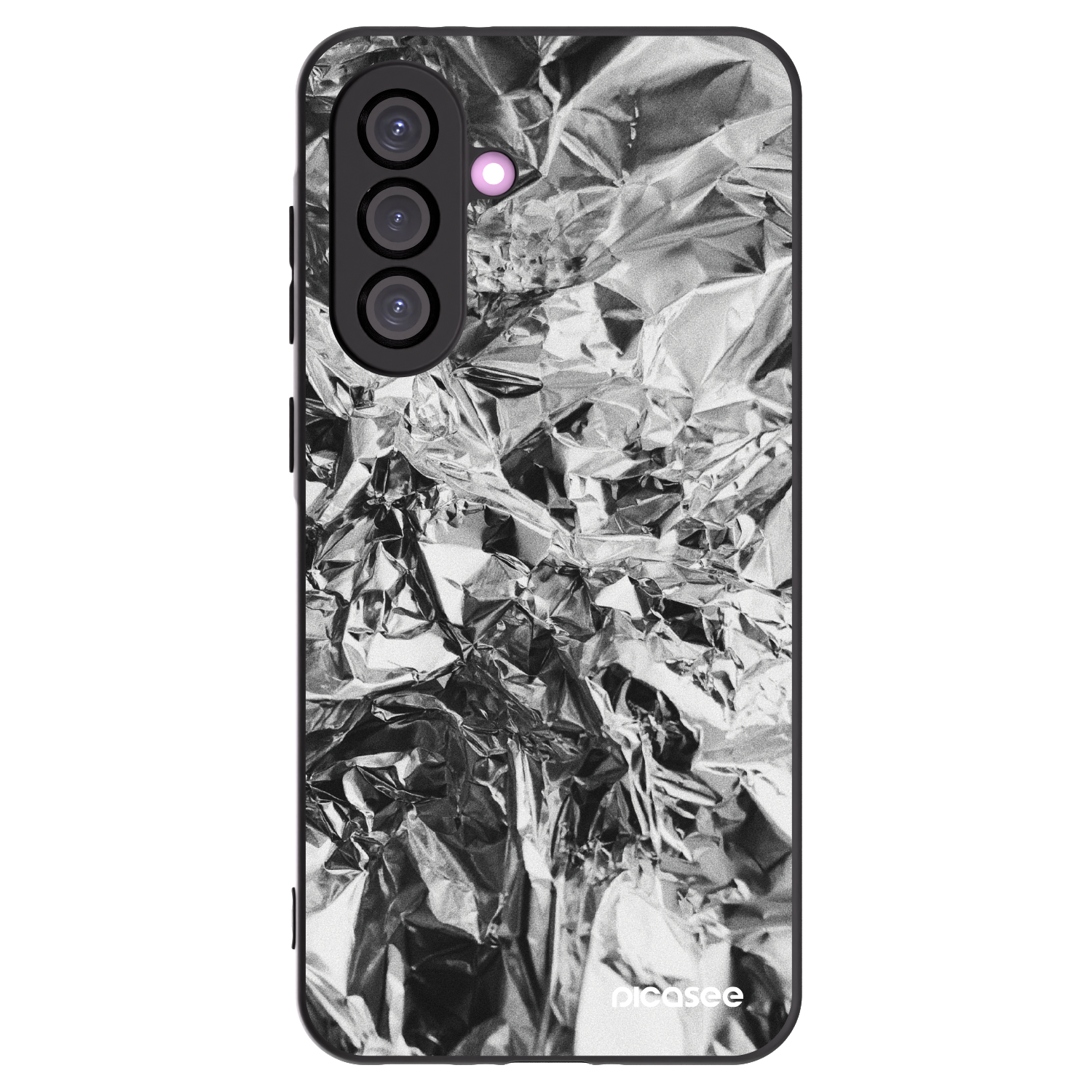 Picasee Samsung Galaxy A36 5G Hülle - Schwarzes Silikon - Chrome