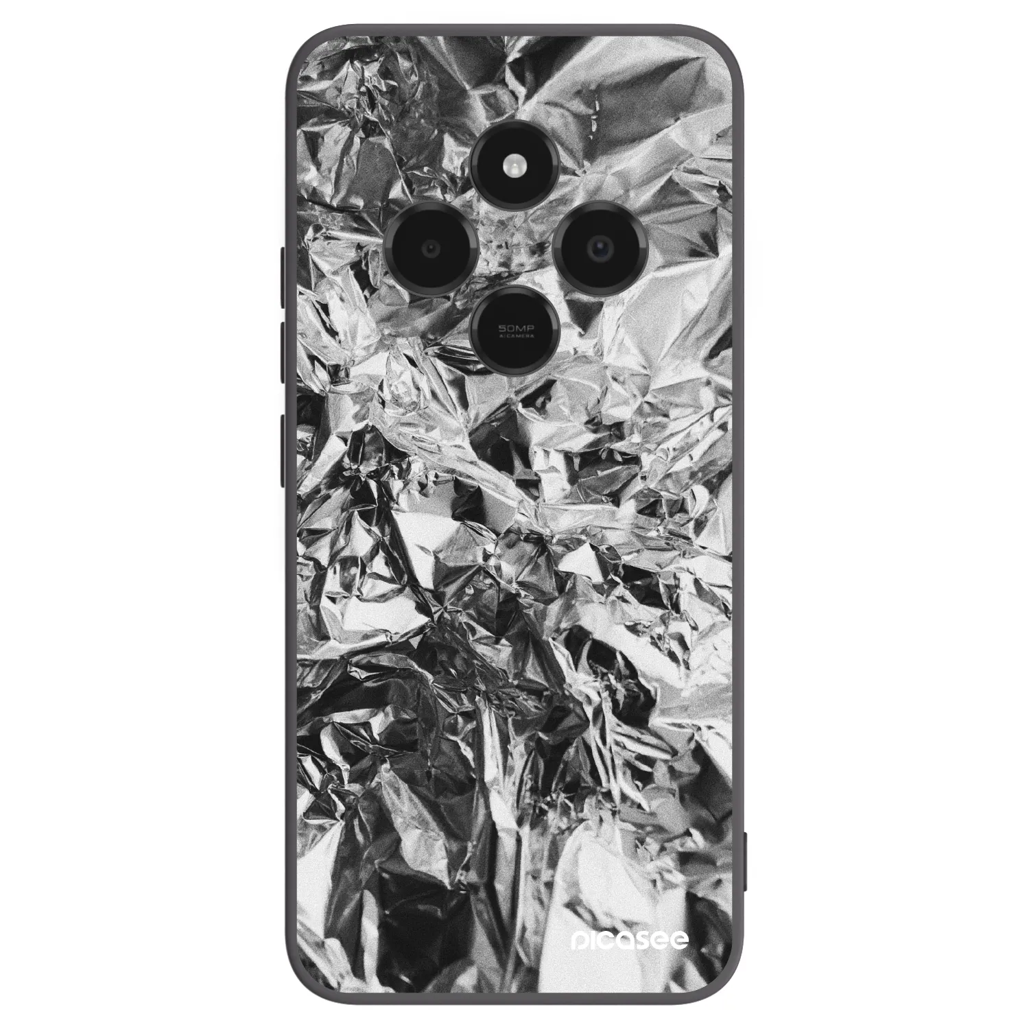 Picasee Xiaomi Poco C75 Hülle - Schwarzes Silikon - Chrome