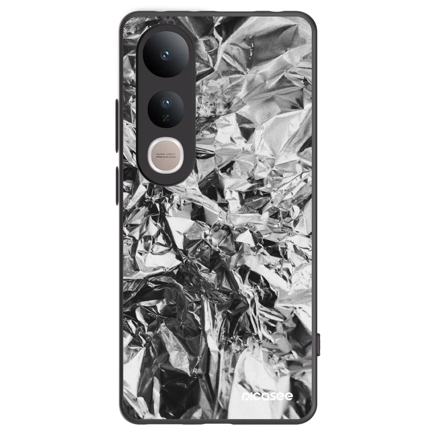 Picasee Vivo V50 Lite 5G Hülle - Schwarzes Silikon - Chrome