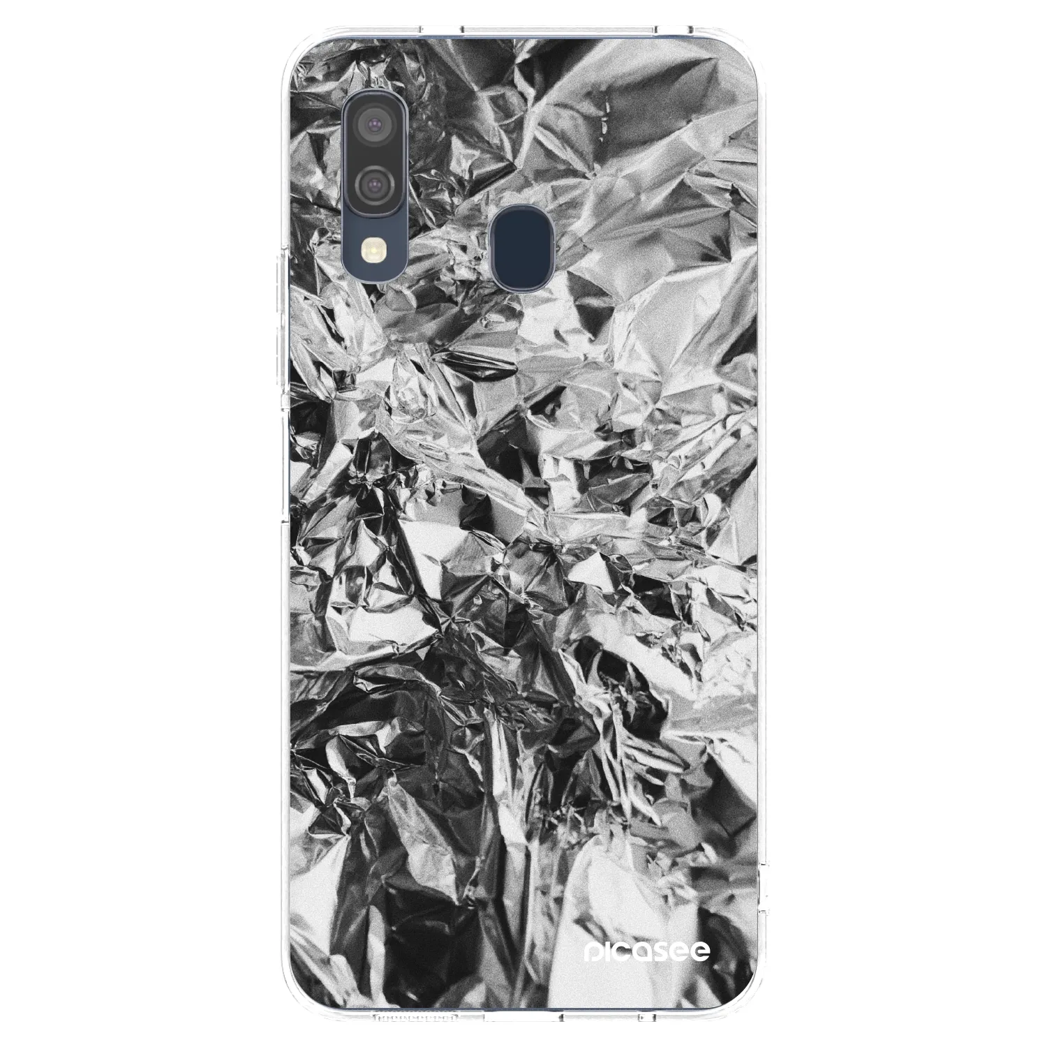 Picasee Samsung Galaxy A40 A405F Hülle - Transparentes Silikon - Chrome