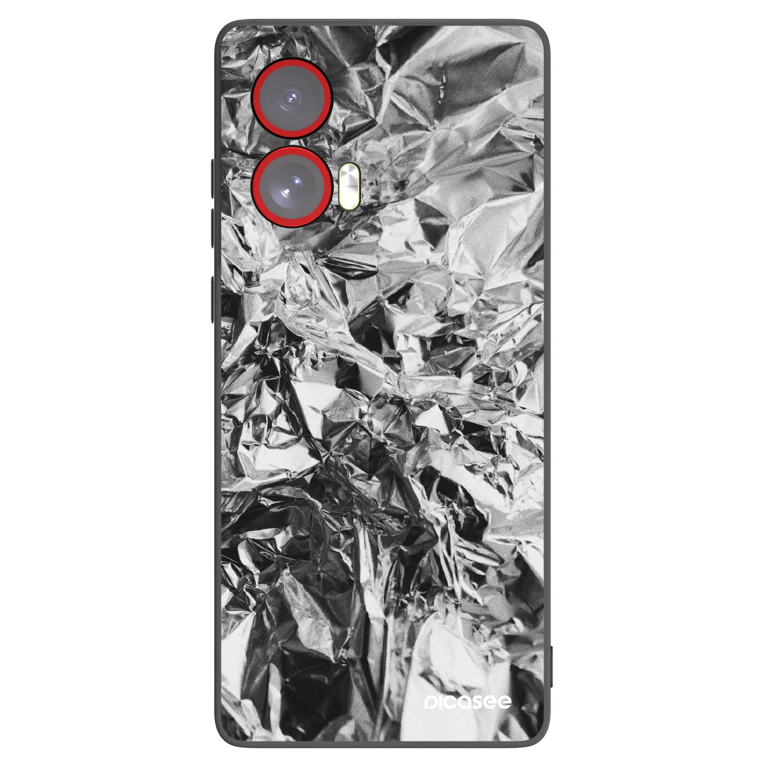 Picasee Motorola Edge 50 Fusion Hülle - Schwarzes Silikon - Chrome