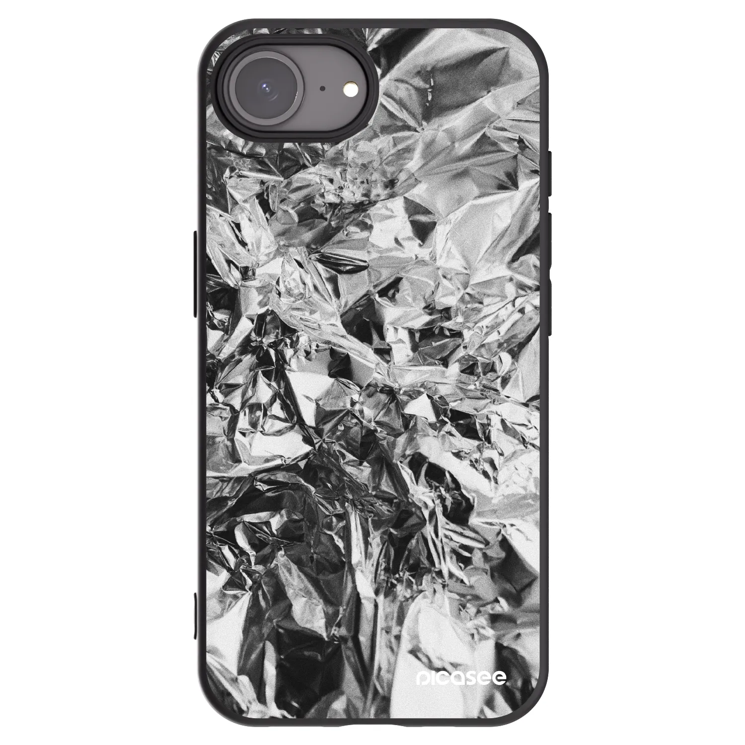 Picasee Apple iPhone 17e Hülle - Schwarzes Silikon - Chrome