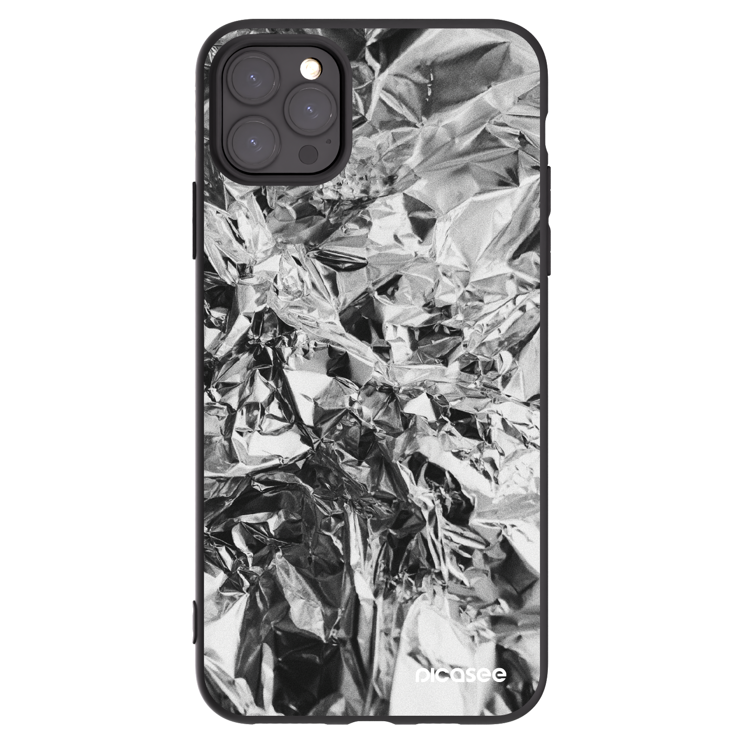 Picasee Apple iPhone 11 Pro Max Hülle - Schwarzes Silikon - Chrome