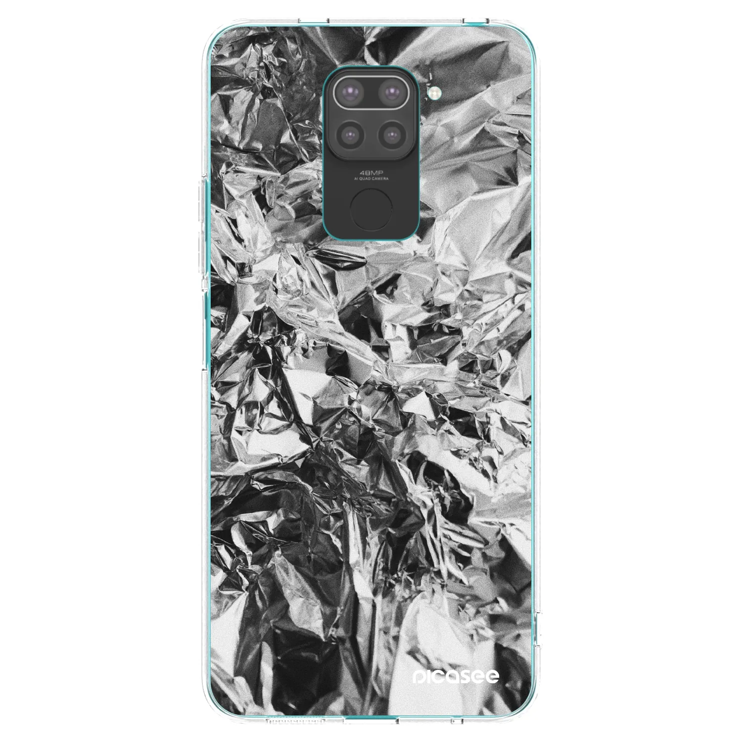 Picasee Xiaomi Redmi Note 9 Hülle - Schwarzes Silikon - Chrome