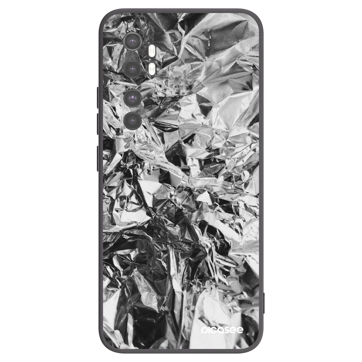 Picasee Xiaomi Mi Note 10 Lite Hülle - Schwarzes Silikon - Chrome