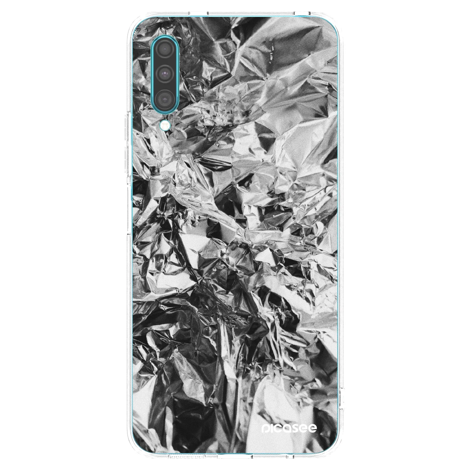 Picasee Samsung Galaxy A30s A307F Hülle - Transparentes Silikon - Chrome