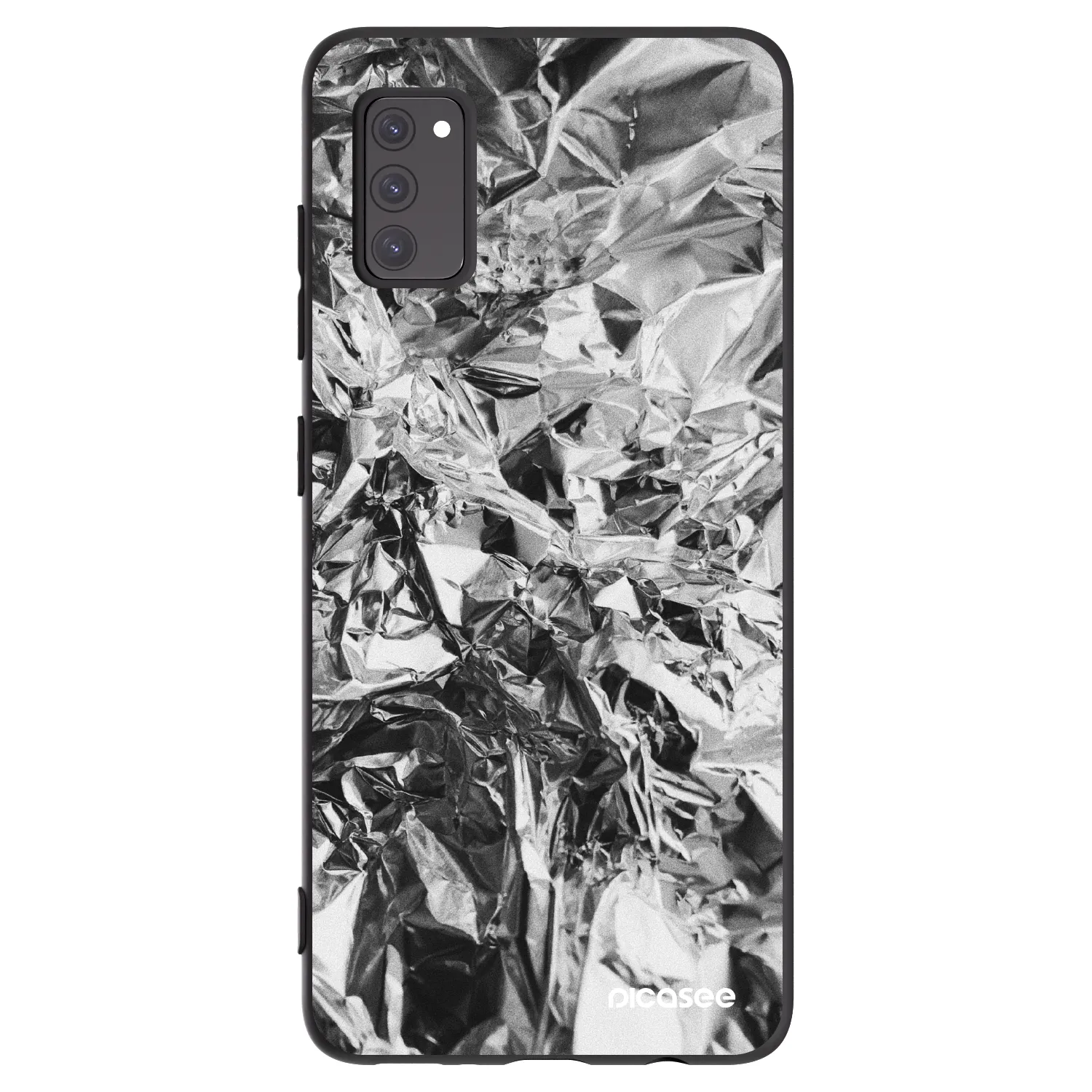 Picasee Samsung Galaxy A41 A415F Hülle - Schwarzes Silikon - Chrome