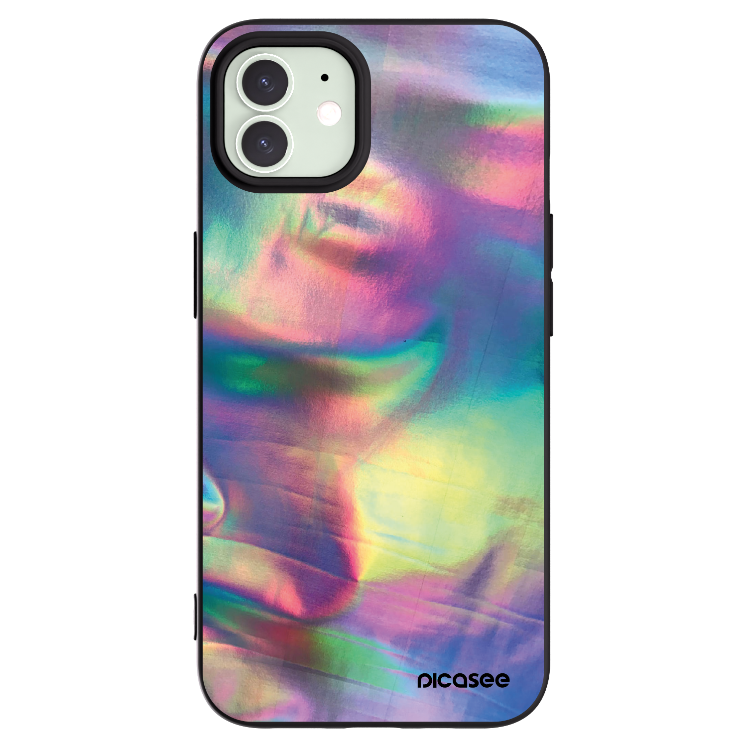 Picasee Apple iPhone 12 Hülle - Schwarzes Silikon - Holo