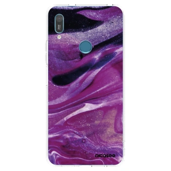 Picasee Huawei Y6 2019 Hülle - Transparentes Silikon - Purple glitter