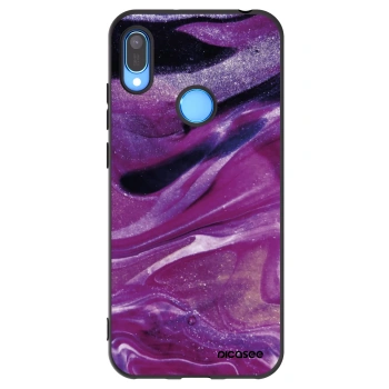 Picasee Huawei Y6 2019 Hülle - Schwarzes Silikon - Purple glitter