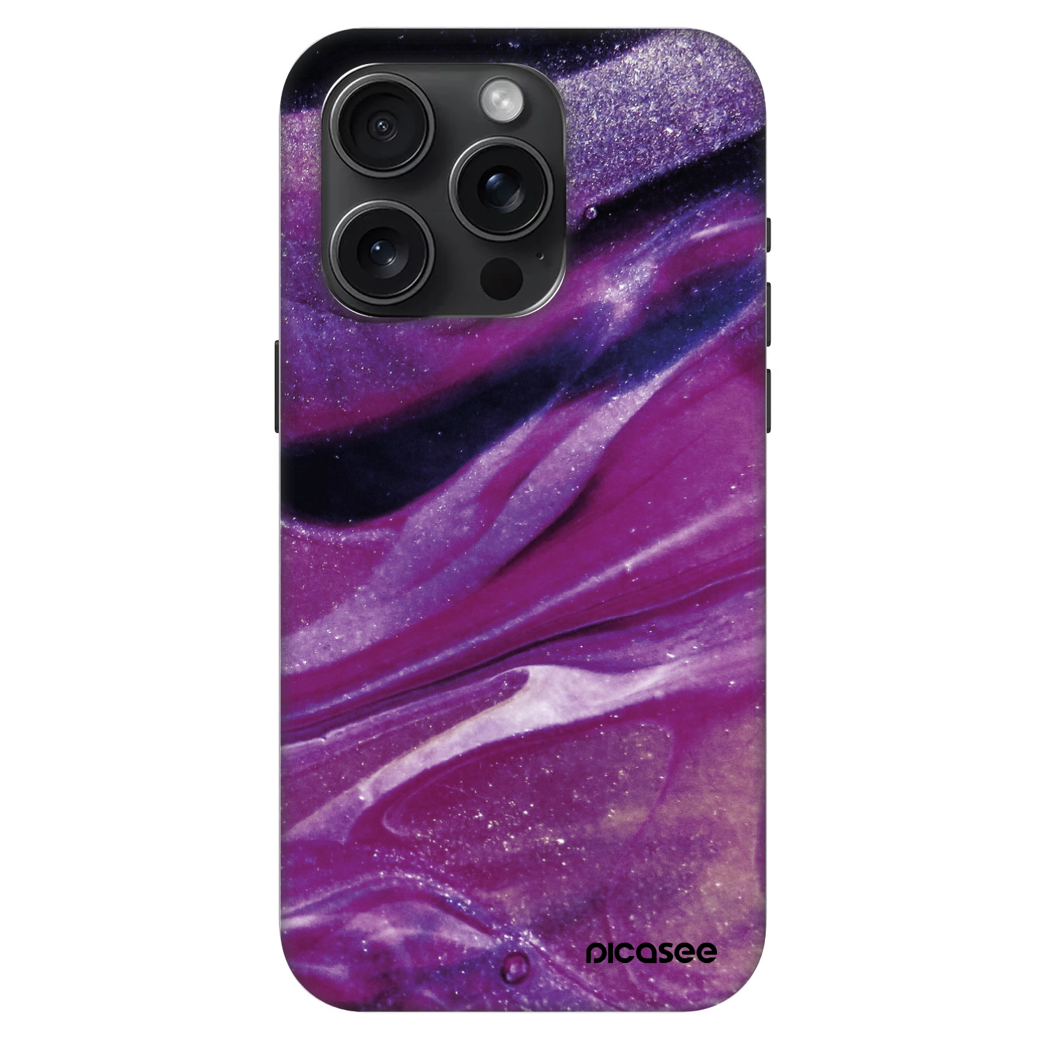 Picasee Fashion Case MagSafe für Apple iPhone 15 Pro - Purple glitter
