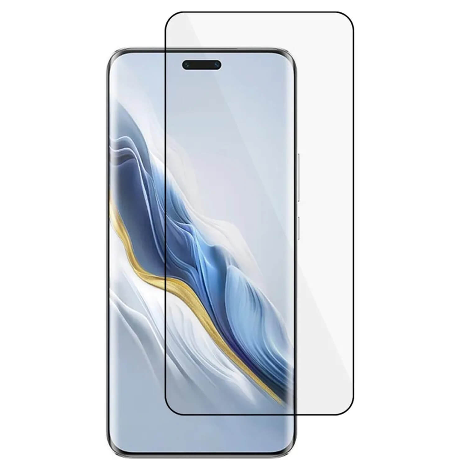 3x Picasee gehärtetes 3D Schutzglas mit Rahmen für Honor Magic7 Lite 5G - schwarz - 2+1 gratis