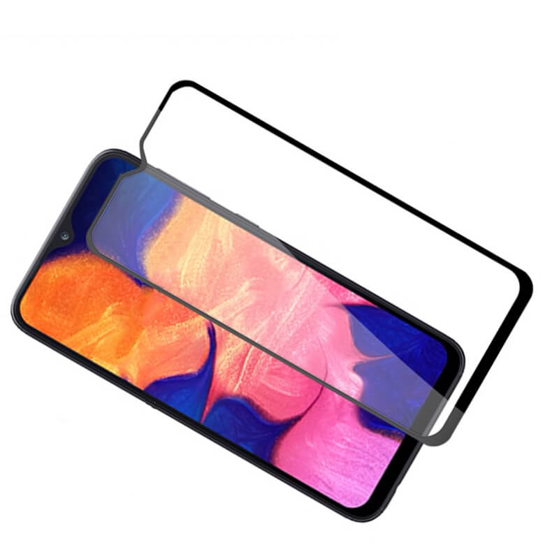3x Picasee gehärtetes 3D Schutzglas mit Rahmen für Samsung Galaxy A10 A105F - schwarz - 2+1 gratis