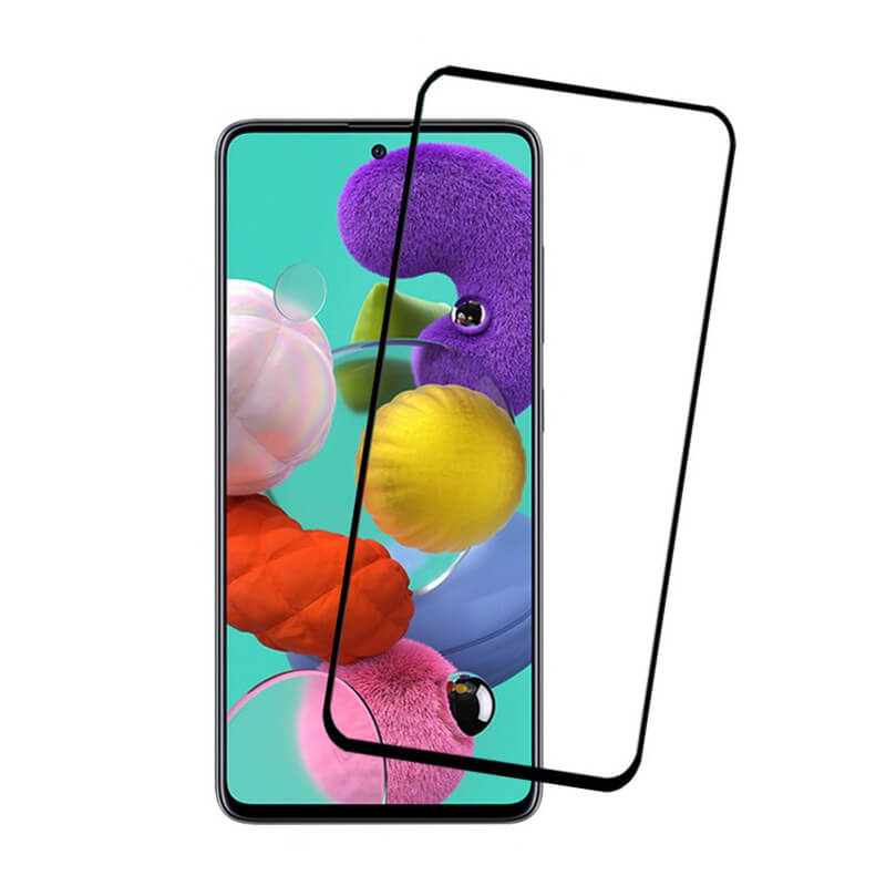 3x Gehärtetes 3D Schutzglas Mit Rahmen Für Samsung Galaxy A51 A515F - Schwarz - 2+1 Gratis