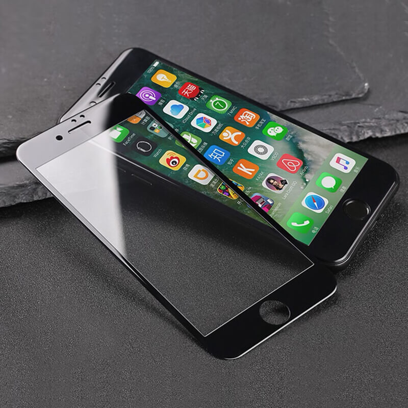 3x Gehärtetes 3D Schutzglas Mit Rahmen Für Apple IPhone 7 Plus - Schwarz - 2+1 Gratis