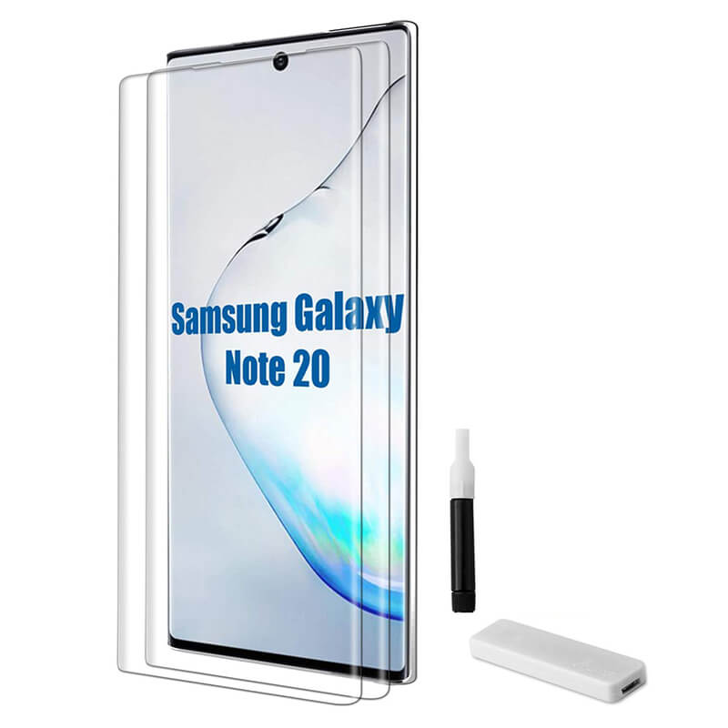 3x Picasee 3D UV gebogenes Schutzglas für Samsung Galaxy Note 20 - 2+1 gratis
