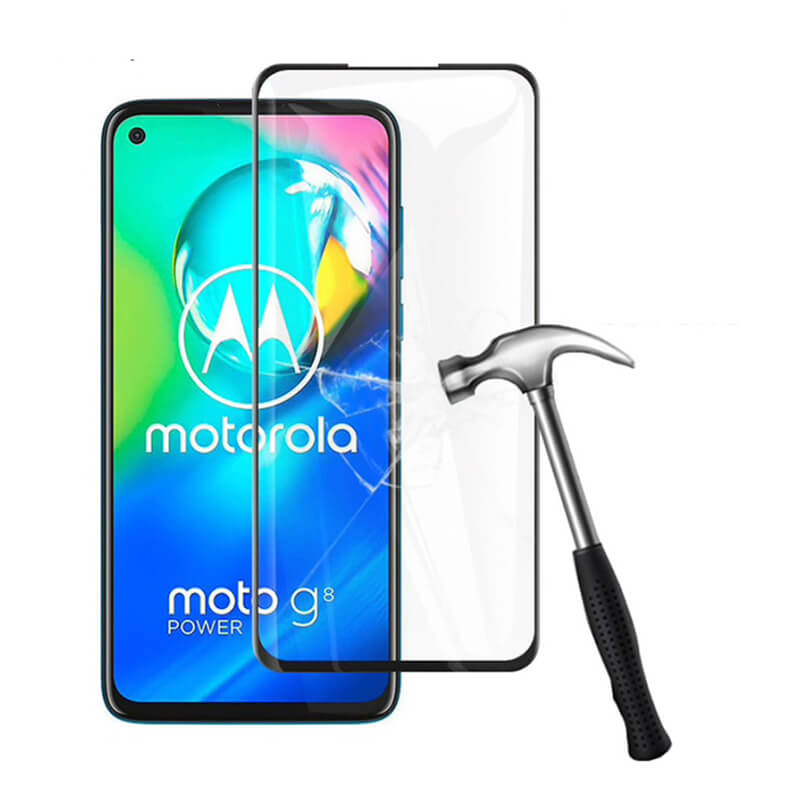 3x Gehärtetes 3D Schutzglas Mit Rahmen Für Motorola Moto G8 - Schwarz - 2+1 Gratis