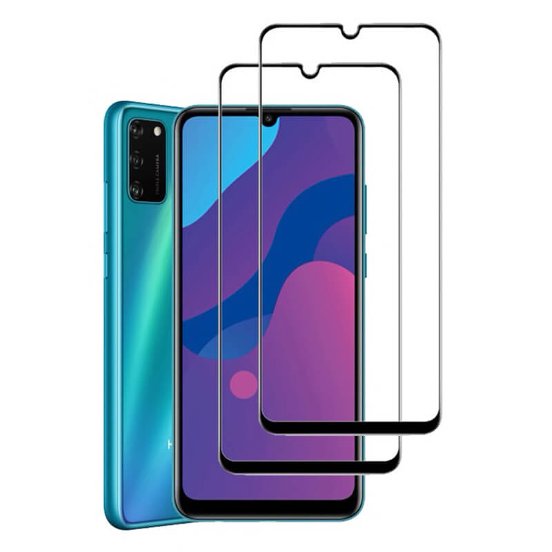 3x Gehärtetes 3D Schutzglas Mit Rahmen Für Honor 9A - Schwarz - 2+1 Gratis