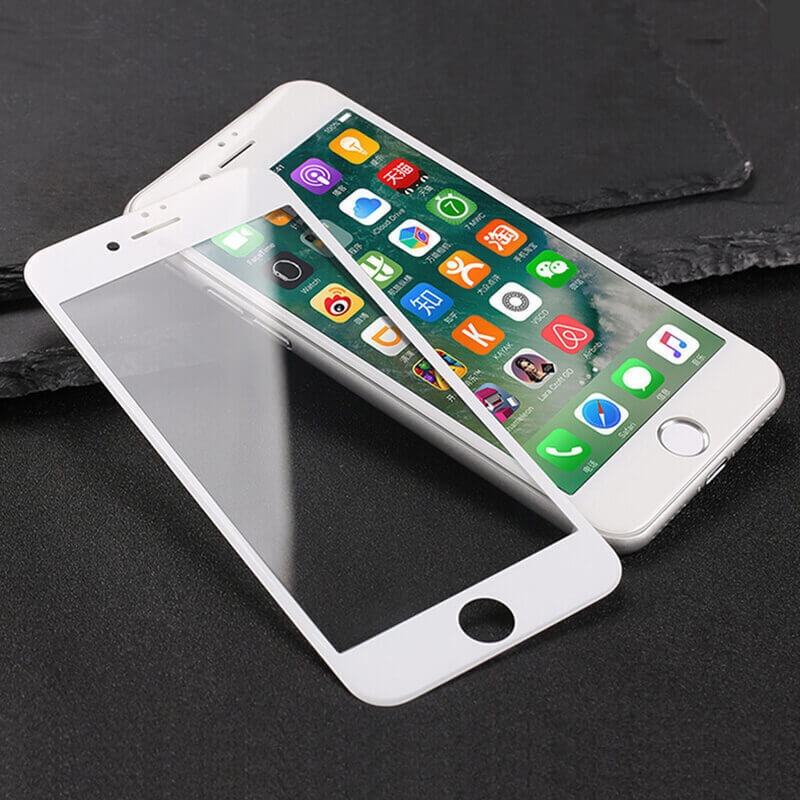 3x Gehärtetes 3D Schutzglas Mit Rahmen Für Apple IPhone SE 2022 - Weiß - 2+1 Gratis