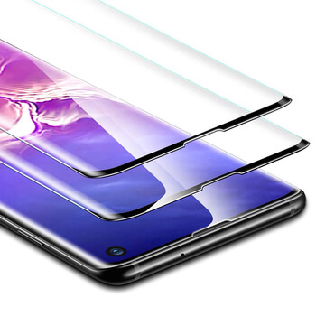 Picasee 3D gehärtetes Schutzglas für Samsung Galaxy S10 G973 - schwarz