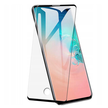 Picasee 3D gehärtetes Schutzglas für Samsung Galaxy S10 G973 - schwarz