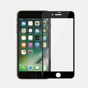 3x gehärtetes 3D Schutzglas mit Rahmen für Apple iPhone 8 - schwarz - 2+1 gratis