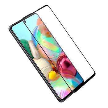 Picasee gehärtetes 3D Schutzglas mit Rahmen für Samsung Galaxy A71 A715F - schwarz