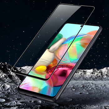 3x Picasee gehärtetes 3D Schutzglas mit Rahmen für Samsung Galaxy A71 A715F - schwarz - 2+1 gratis