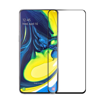 Picasee gehärtetes 3D Schutzglas mit Rahmen für Samsung Galaxy A80 A805F - schwarz