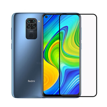 3x Picasee gehärtetes 3D Schutzglas mit Rahmen für Xiaomi Redmi Note 9 - schwarz - 2+1 gratis