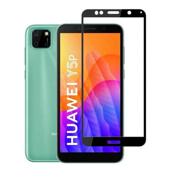 3x Picasee gehärtetes 3D Schutzglas mit Rahmen für Huawei Y5P - schwarz - 2+1 gratis