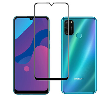 3x Picasee gehärtetes 3D Schutzglas mit Rahmen für Honor 9A - schwarz - 2+1 gratis