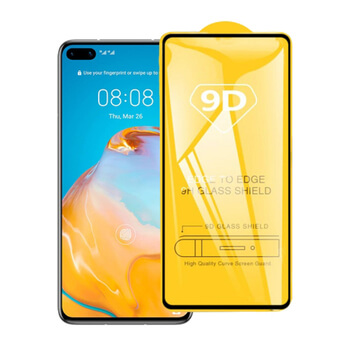 3x Picasee gehärtetes 3D Schutzglas mit Rahmen für Huawei P40 - schwarz - 2+1 gratis