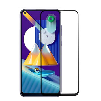 3x Picasee gehärtetes 3D Schutzglas mit Rahmen für Samsung Galaxy M11 - schwarz - 2+1 gratis