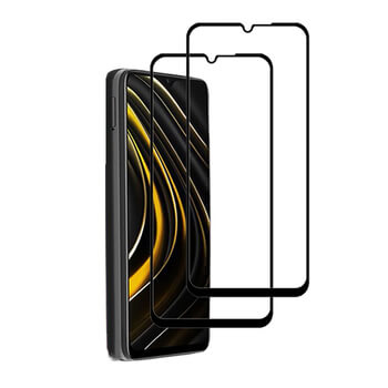 3x Picasee gehärtetes 3D Schutzglas mit Rahmen für Xiaomi Poco M3 - schwarz - 2+1 gratis