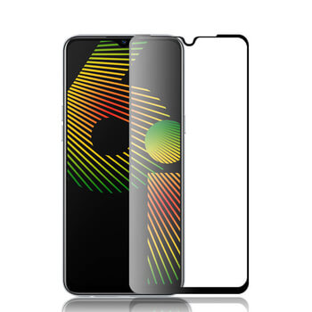 Gehärtetes 3D Schutzglas mit Rahmen für Realme 6i - schwarz