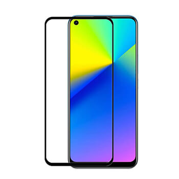 Gehärtetes 3D Schutzglas mit Rahmen für Realme 7i - schwarz