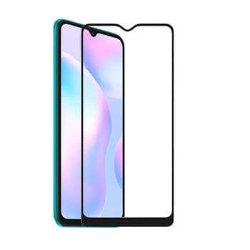 3x gehärtetes 3D Schutzglas mit Rahmen für Xiaomi Redmi 9AT - schwarz - 2+1 gratis