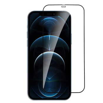 Gehärtetes 3D Schutzglas mit Rahmen für Apple iPhone 12 - schwarz