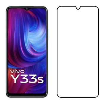 3x Picasee gehärtetes 3D Schutzglas mit Rahmen für Vivo Y33s - schwarz - 2+1 gratis