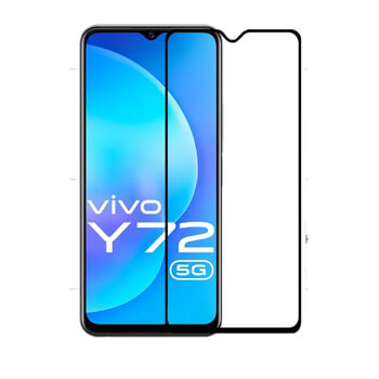 Gehärtetes 3D Schutzglas mit Rahmen für Vivo Y72 5G - schwarz