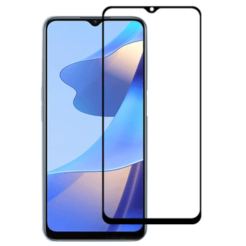 Gehärtetes 3D Schutzglas mit Rahmen für OPPO A16 - schwarz