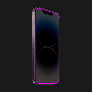 3x Picasee Gehärtetes Schutzglas mit einem im Dunkeln leuchtenden Rahmen für Apple iPhone 12 - Rosa