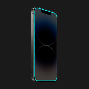 Picasee Gehärtetes Schutzglas mit einem im Dunkeln leuchtenden Rahmen für Realme 8 4G - Blau