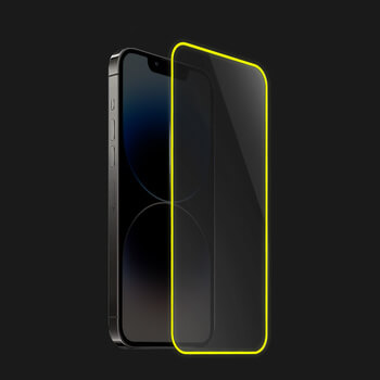 Gehärtetes Schutzglas mit einem im Dunkeln leuchtenden Rahmen für Apple iPhone 11 - Gelb